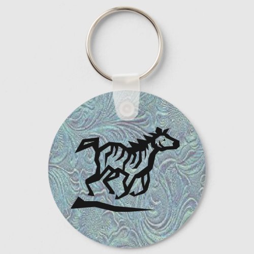 Leather Tool Print Design Horse Keychain