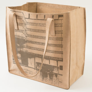 Leather tote bag with Birmingham Photo on