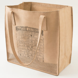 Leather tote bag with Birmingham Photo on