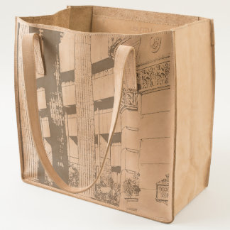 Leather tote bag with image of Birmingham on