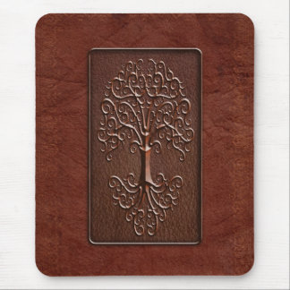 Leather Tree Design Mouse Pad