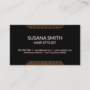Leather Trim Geometric Shapes Black Background Business Card