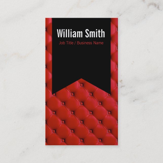 Leather upholstery Generic Business card (Front)