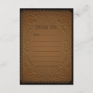 Leather Western West Cowboy Birthday Thank You Card