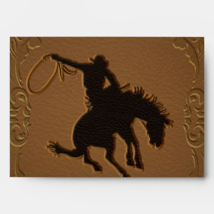 Leather Western Wild West Cowboy Birthday Party Envelope