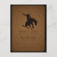 Leather Western Wild West Cowboy Save The Date