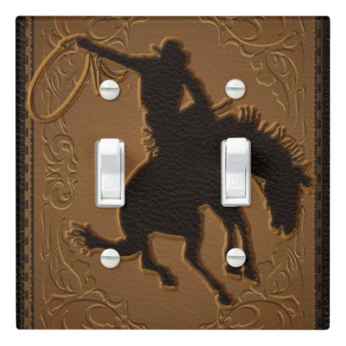 Leather Western Wild West Rustic Country Cowboy Light Switch Cover