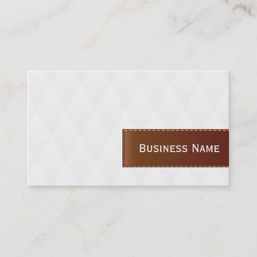 Customizable Leather &amp; White Diamond Pattern Business Card