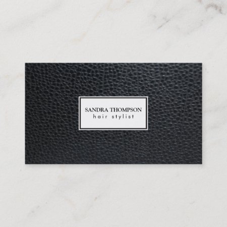 Leather / White Frame Business Card