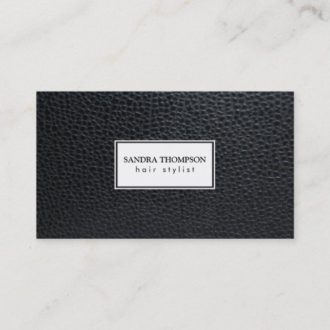Leather / White Frame Business Card (Front)