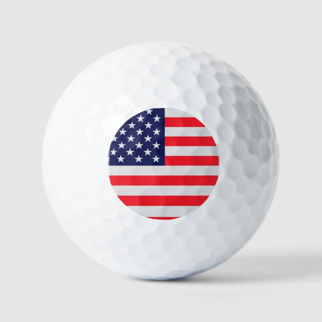 Leather  with Flag of  USA Golf Balls (Front)