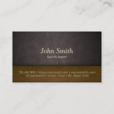 Leather & Wood Sports Agent Business Card at Zazzle