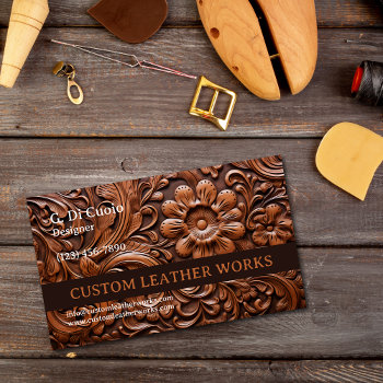 Leather Work  Business Card by 1Bizchoice at Zazzle