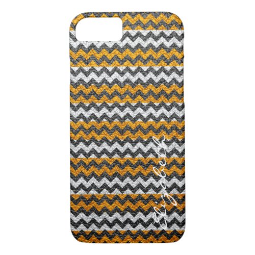 Leather Yellow Chevron Stripes Pattern iPhone 87 Case