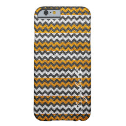 Leather Yellow Chevron Stripes Pattern Barely There iPhone 6 Case