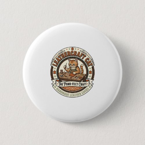 Leathercraft Cat Leathercraft Cat Vintage Vector A Button