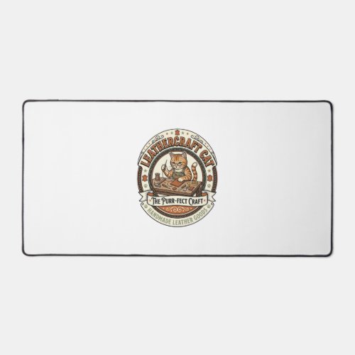 Leathercraft Cat Leathercraft Cat Vintage Vector A Desk Mat