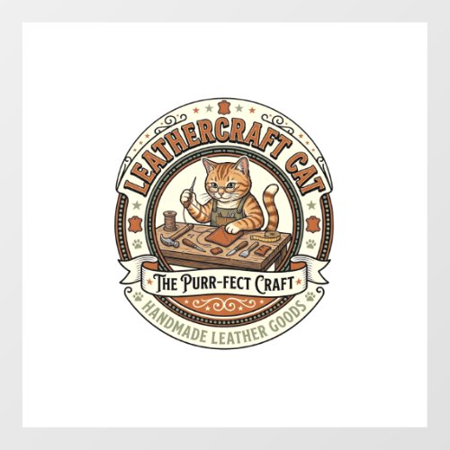 Leathercraft Cat Leathercraft Cat Vintage Vector A Floor Decals