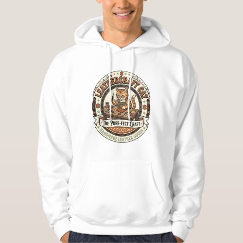 Leathercraft Cat Leathercraft Cat Vintage Vector A Hoodie