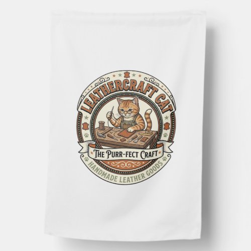Leathercraft Cat Leathercraft Cat Vintage Vector A House Flag