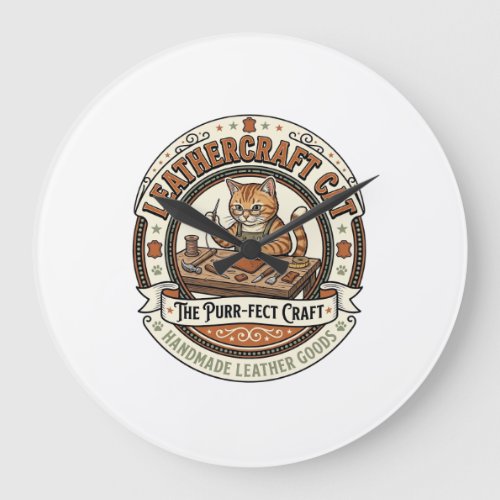 Leathercraft Cat Leathercraft Cat Vintage Vector A Large Clock