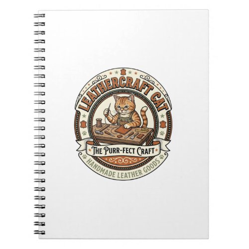 Leathercraft Cat Leathercraft Cat Vintage Vector A Notebook