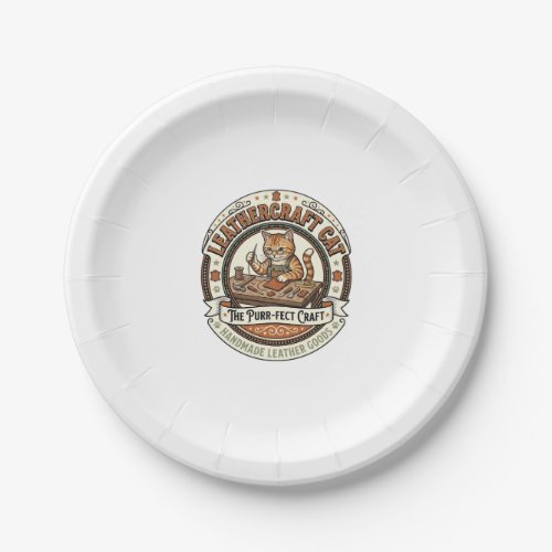 Leathercraft Cat Leathercraft Cat Vintage Vector A Paper Plates