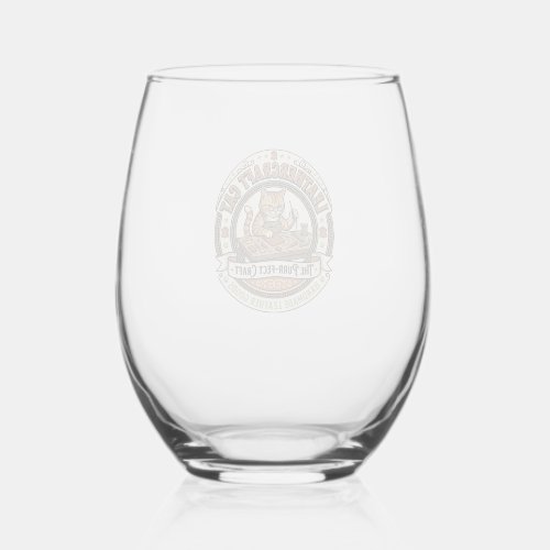 Leathercraft Cat Leathercraft Cat Vintage Vector A Stemless Wine Glass