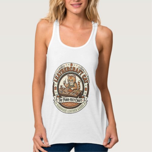 Leathercraft Cat Leathercraft Cat Vintage Vector A Tank Top