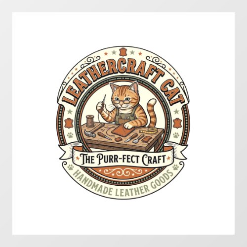 Leathercraft Cat Leathercraft Cat Vintage Vector A Window Cling