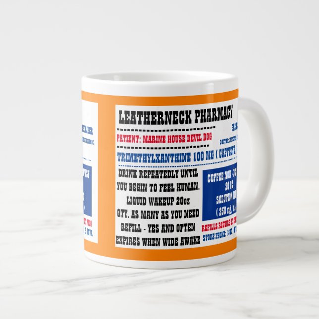 LEATHERNECK PHARMACY GIANT COFFEE MUG (Front Right)