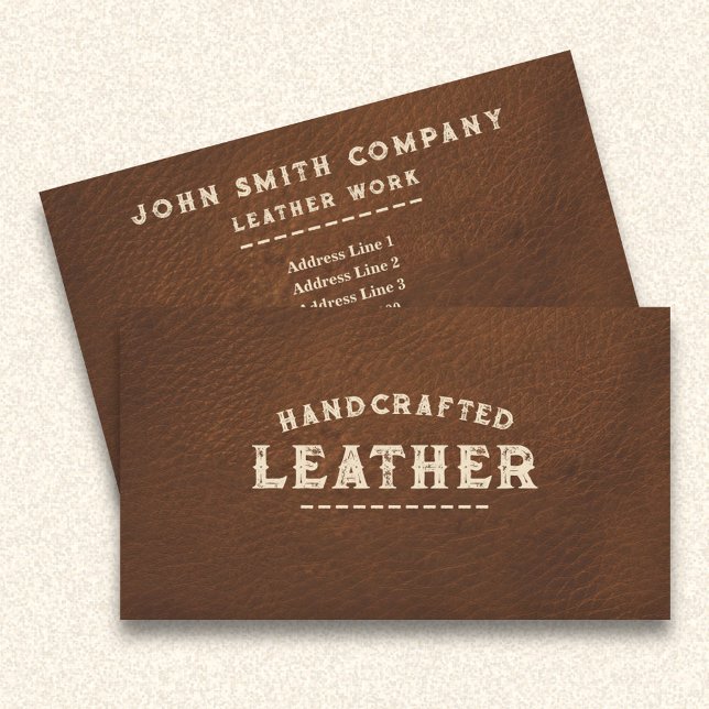 Leatherworker Craftsman Brown Business Card (Leatherworker Craftsman Brown Business Card)