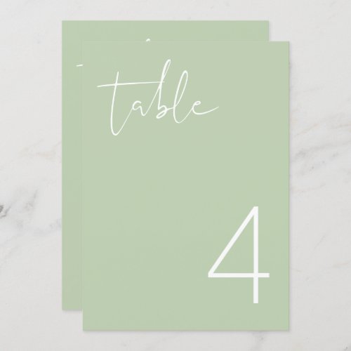 LEAV Vibrant Pastel Green Simple Table Number