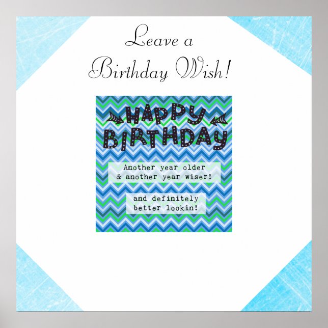 Leave a Birthday Wish Personalized Poster (Front)