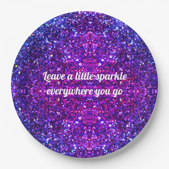 Leave a little sparkle everywhere you go paper plates (Front)