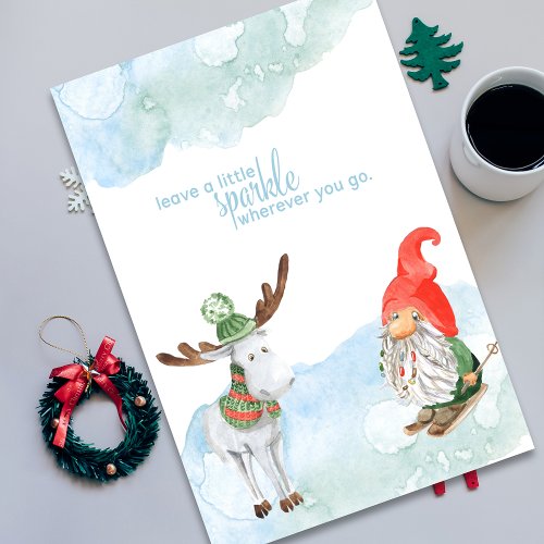 Leave A Little Sparkle Gnome Deer Holiday Tissue Paper