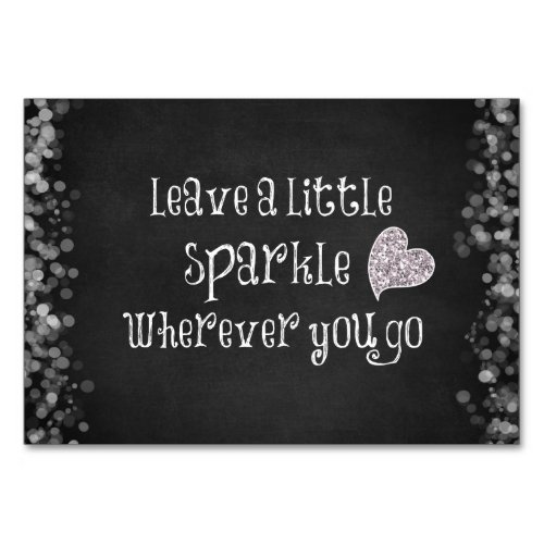 Leave a Little Sparkle Wherever You Go Quote Table Number