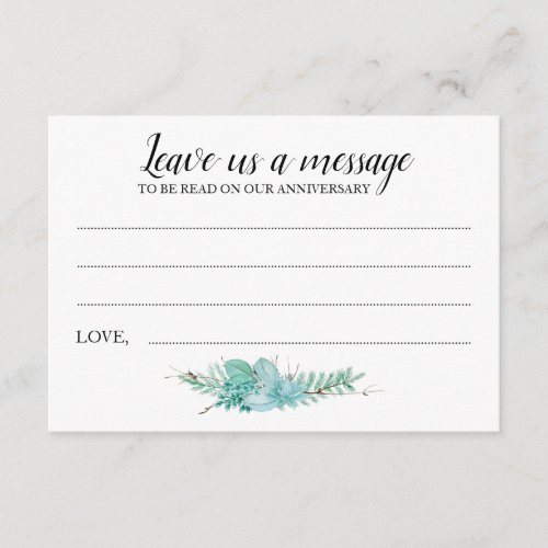 Leave A Message Botanical Greenery Wedding Advice