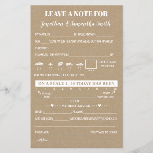 Leave a note for Newlywed bilingual rustic wedding