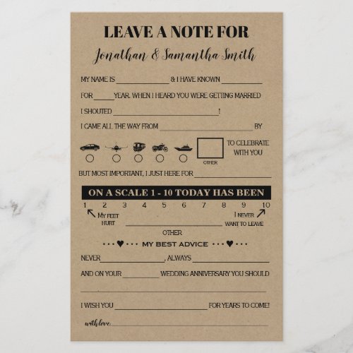 Leave a note for Newlywed bilingual rustic wedding