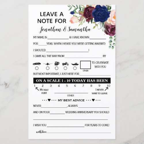 Leave a note for Newlywed bilingual sunflowers