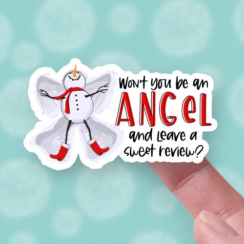 Leave a Review Cute Winter Snowman Angel Business Sticker