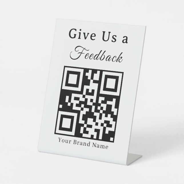 Leave a Review QR Code Business Pedestal Sign (Front)