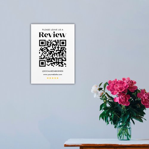 Leave a Review QR Code Personalized Social Media Acrylic Print