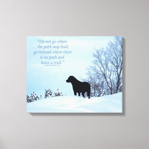 Leave a Trail 2 _ Inspirational Quote _ Black Lab Canvas Print