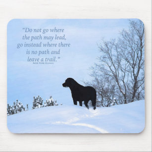 Leave a Trail 2 - Inspirational Quote - Black Lab Mouse Pad