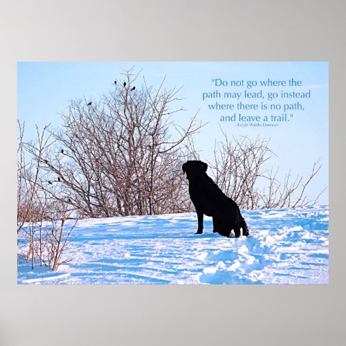 Leave a Trail _ Inspirational Quote _ Black Lab Poster