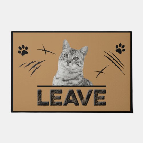 Leave Cat Doormat Pet Lover Gift Home leave Doormat