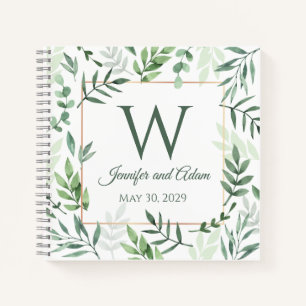 Leave Design Leaf Garden Initial Wedding Notebook