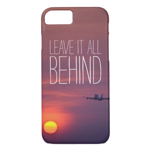 Leave it all behind sunset airplane wanderlust iPhone 87 case